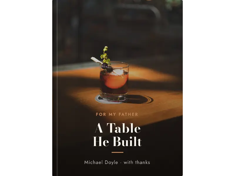 fine dining cover design for a personalised Father's Day cookbook